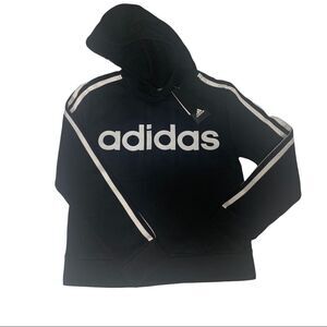Pullover Hoodie ADIDAS Boys Black SIZE S (8) Front Pocket